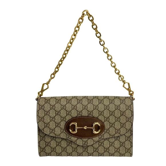 Gucci 1955 Horsebit GG Supreme Sherry Line Shoulder Bag - One Size - Picture 1 of 8